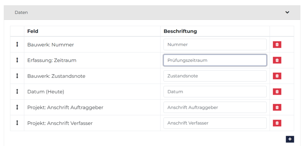 allgemeine Bauwerks- und Erfassungsdaten