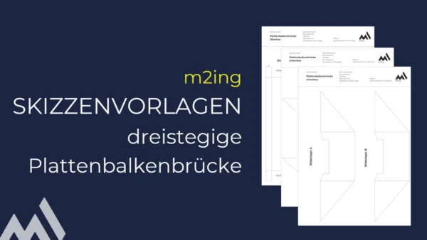 Skizzenvorlagen dreistegige Plattenbalkenbrücke