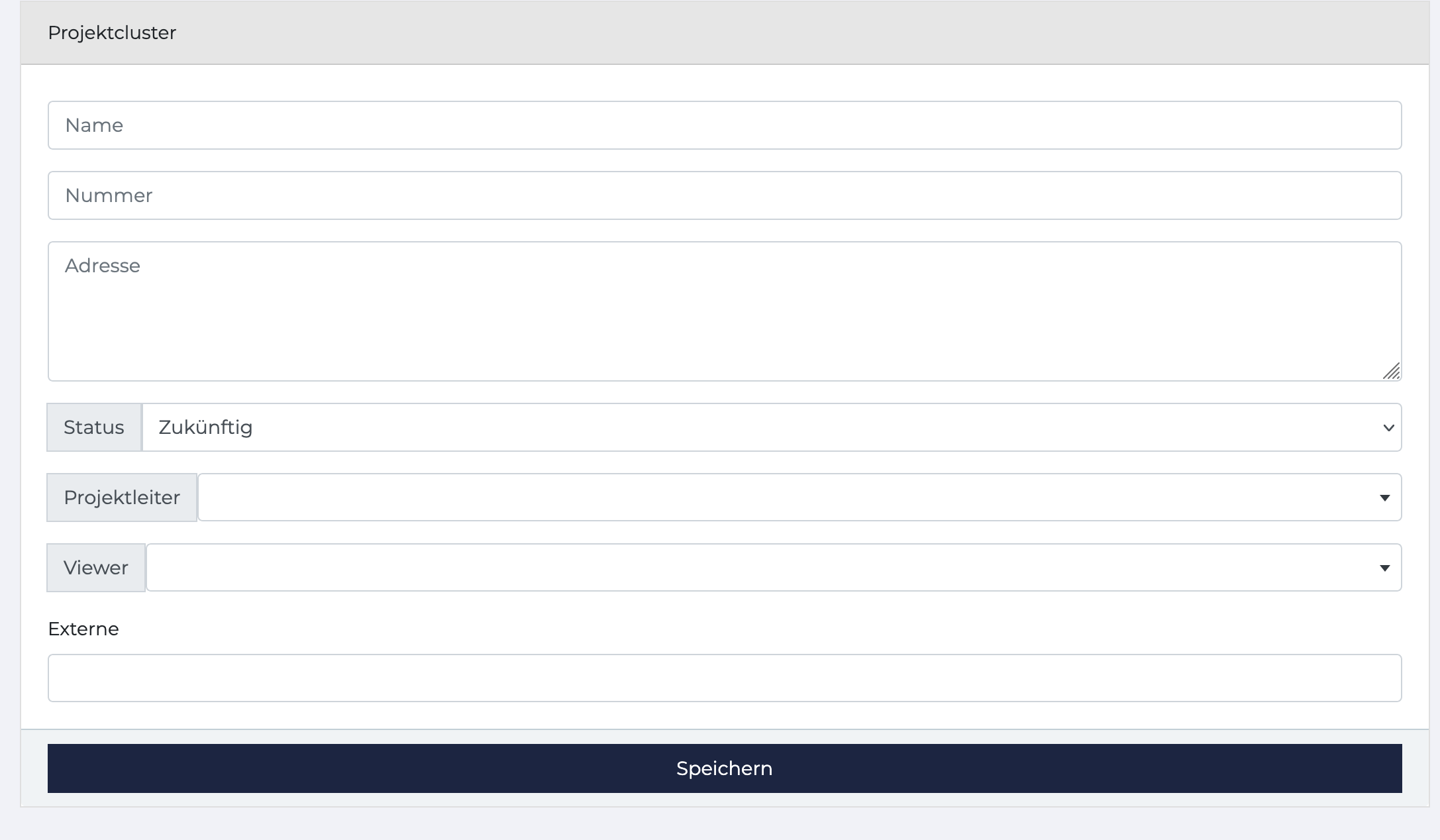 Projektcluster Dialog