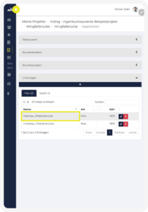 Bauwerksinformationen Unterlagen